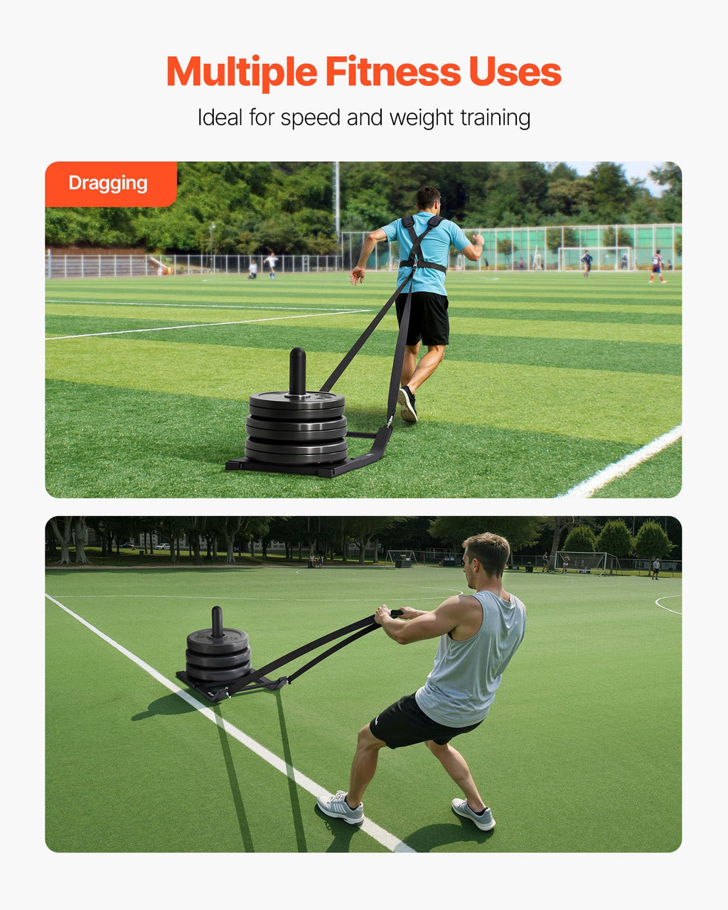 VEVOR Weight Sled,Workout Sled for Push-Pull Running & Strength Training