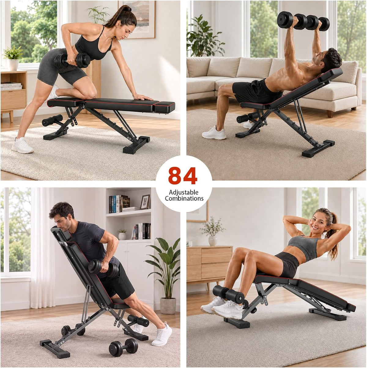 Adjustable Weight Bench, ASTM-Certified 660LB Workout Bench for Home Gym