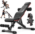 YOLEO Adjustable Weight Bench with Bench Press Stand, Foldable Workout Bench with Extended Head/Elbow Pad(for Users up to 7')