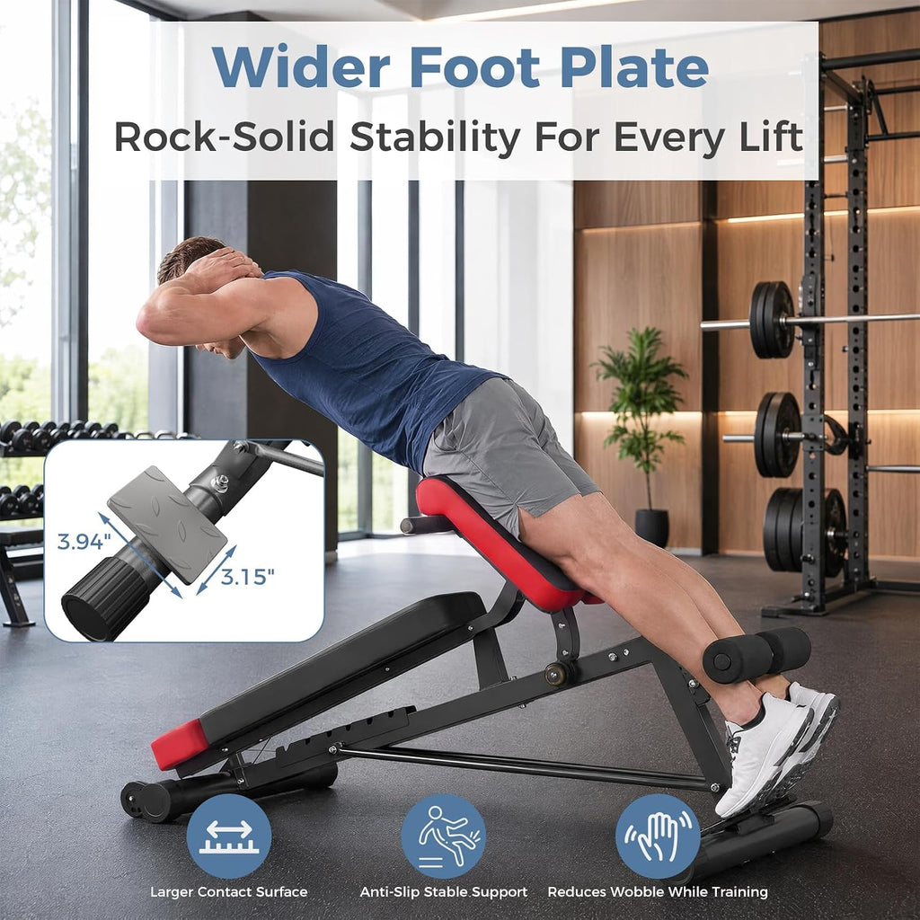 DUMOS Adjustable Weight Bench, 660 LBS Workout Bench Press with 2 Wheels
