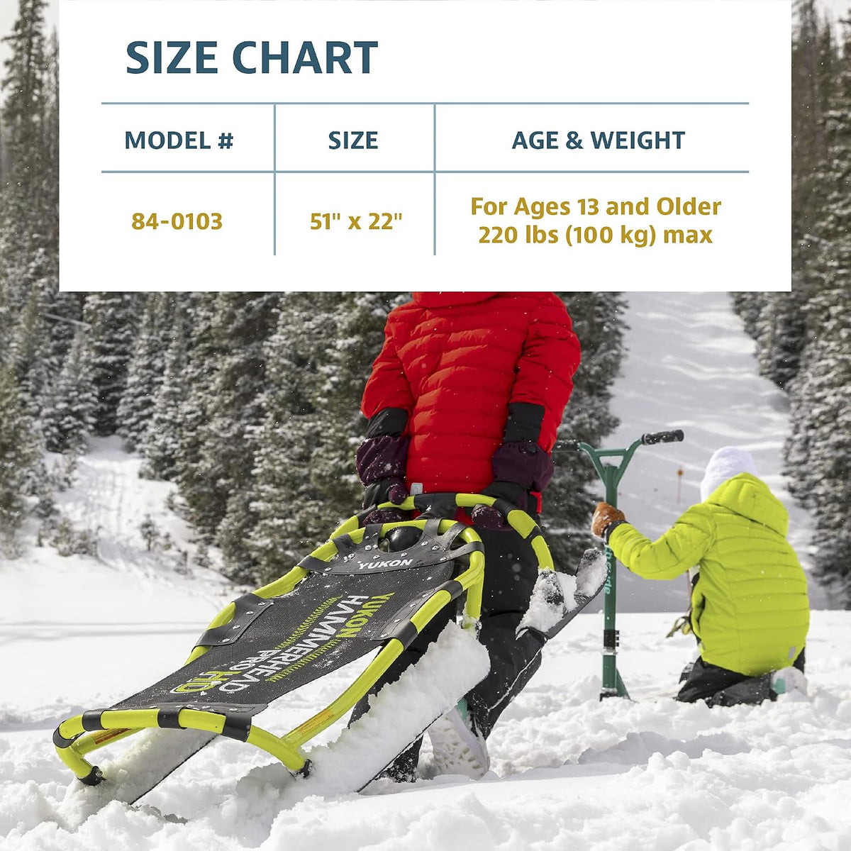 Yukon Charlie's Hammerhead Pro HD Sled | Single Rider, Speed and Steering Control, 52-inch x 22-inch