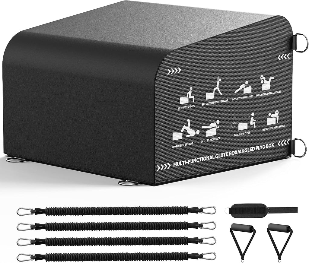 Hip Thrust Box Multifunctional Angled Glute Box for Hip Strength Ab Workout