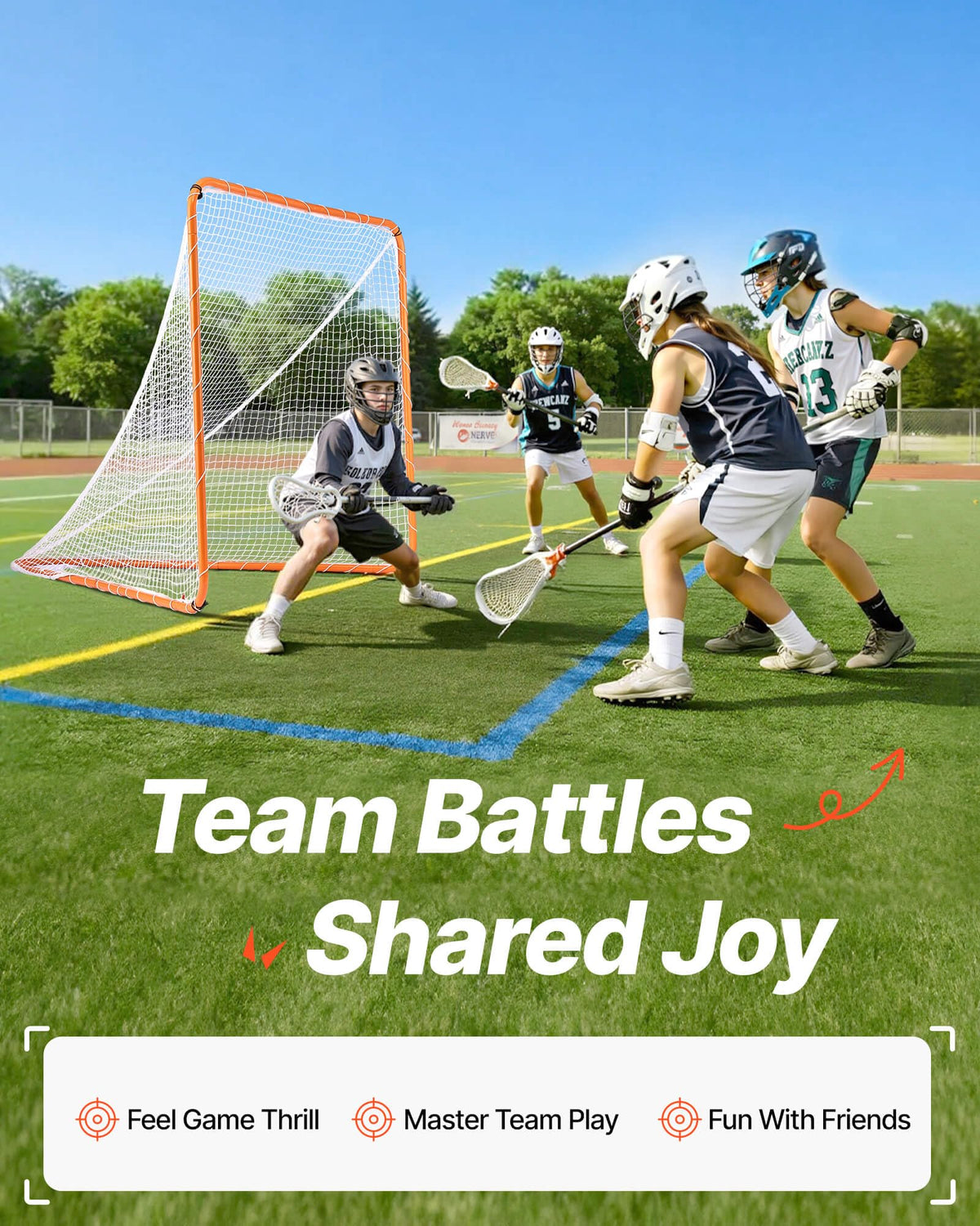 VEVOR Lacrosse Goal,Complete Portable Lacrosse Net Training Accessory Set