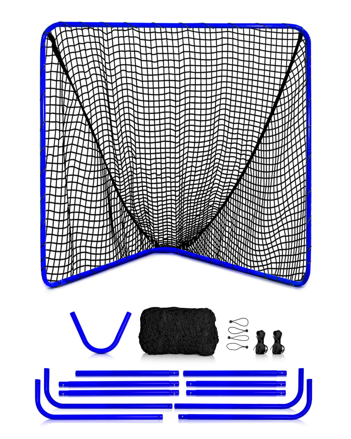 Velocity Official Size 6x6x7' Backyard Lacrosse Practice and Training Goal, Includes 4MM Lacrosse Net, for Youth, Kids, and Adults