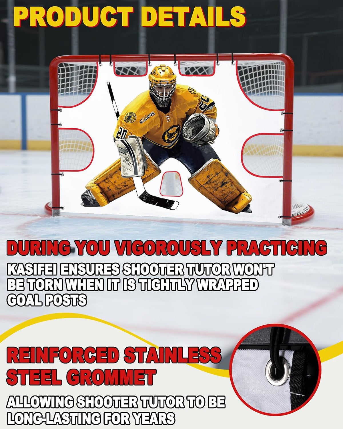 kasifei 6' x 4' Hockey Net Goalie Targets