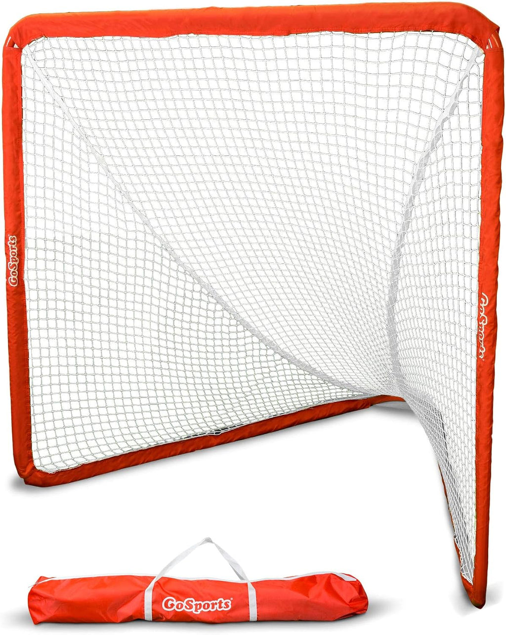 GoSports Regulation 6 ft x 6 ft Lacrosse Net - Steel Frame or Bow Style Frame - The Only Truly Portable Lacrosse Goal, Backyard Setup in Minutes