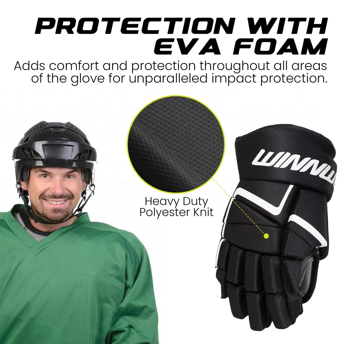Winnwell AMP500 Ice Hockey Gloves - Durable & Lightweight Protective Equipment for Hockey Players for Youth, Junior & Senior