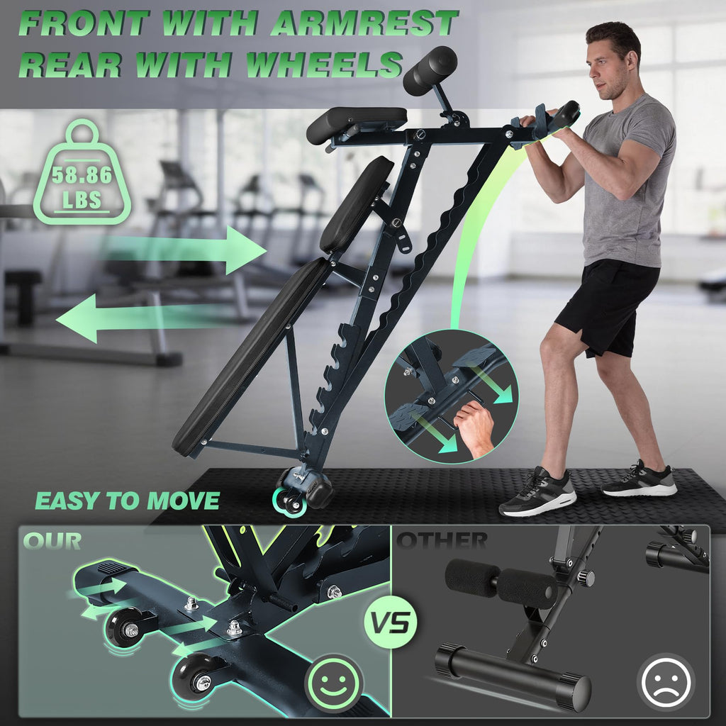 Adjustable Weight Bench for Home Gym 2.2 Inch Thick Pad