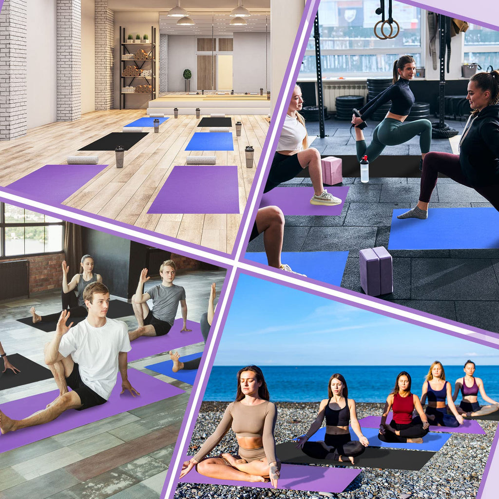 Amylove 12 Pieces Yoga Mats Bulk 68x24x0.12 Inch Exercise Non Slip Fitness Workout Mats for Women Men Home Workout Gym Yoga