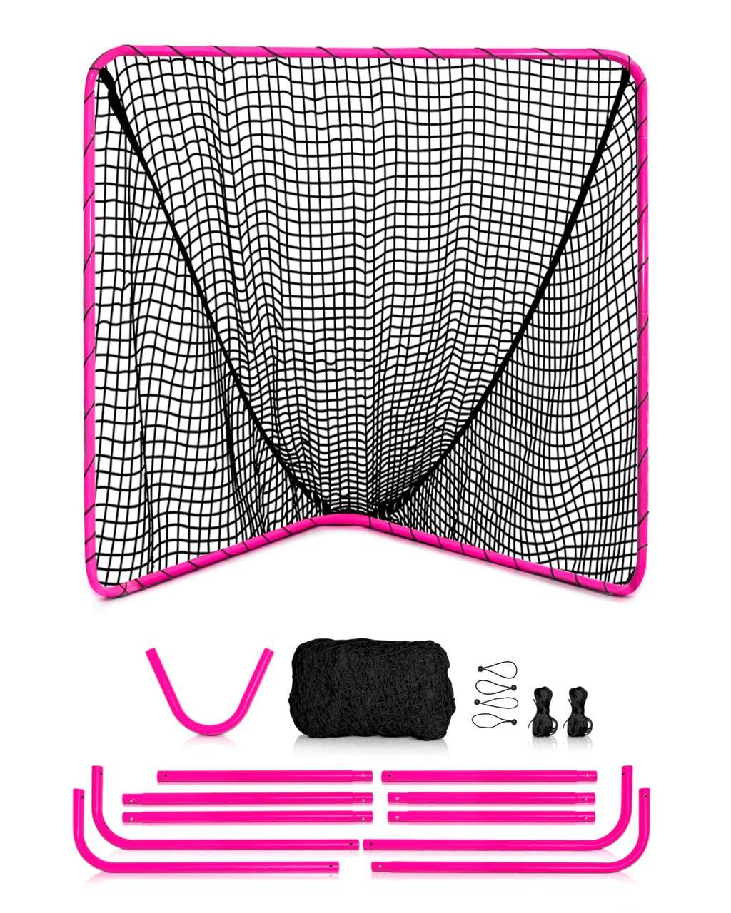 Velocity Official Size 6x6x7' Backyard Lacrosse Practice and Training Goal, Includes 4MM Lacrosse Net, for Youth, Kids, and Adults