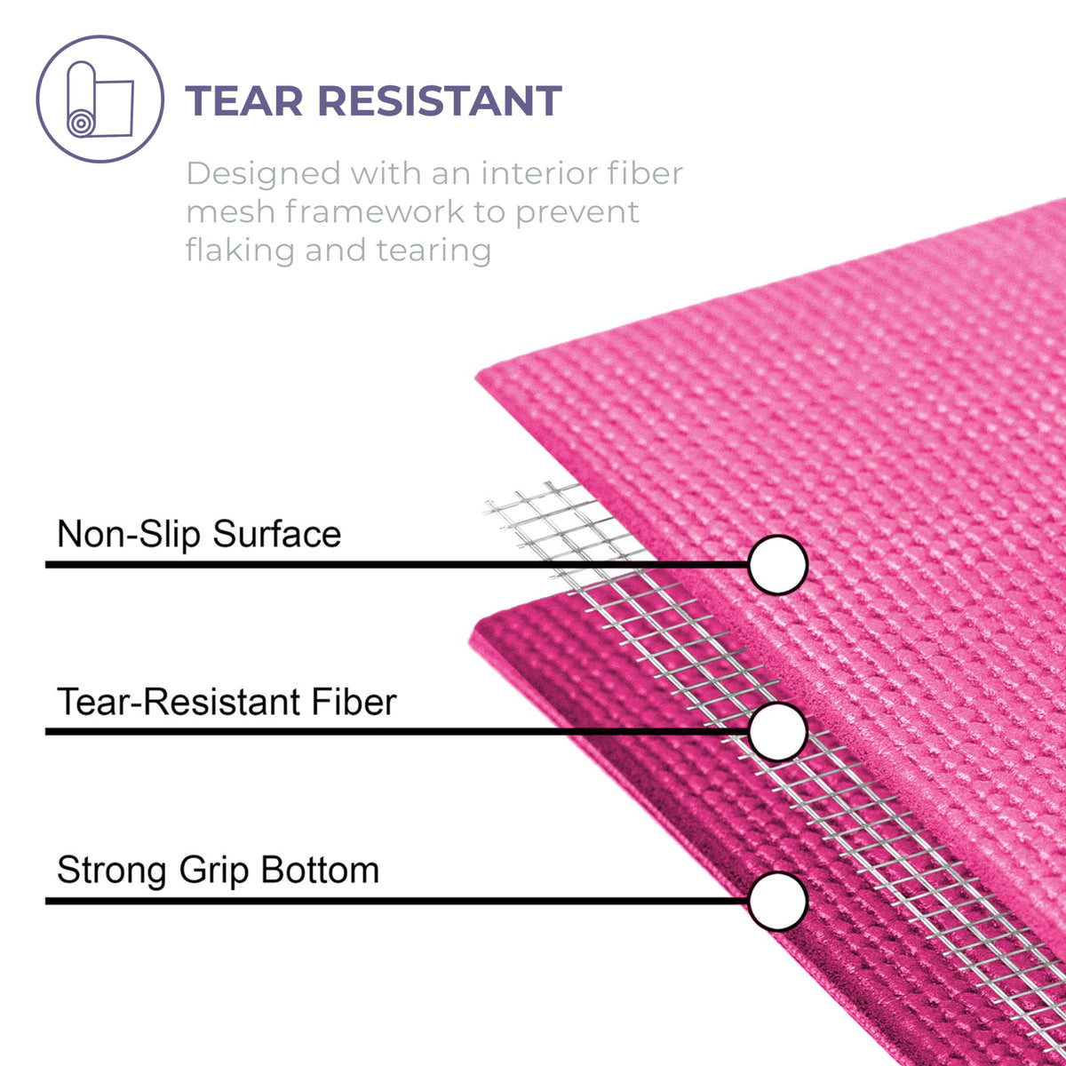 Voyage 5mm Studio Yoga Mats, 10 Pack, 72x24in