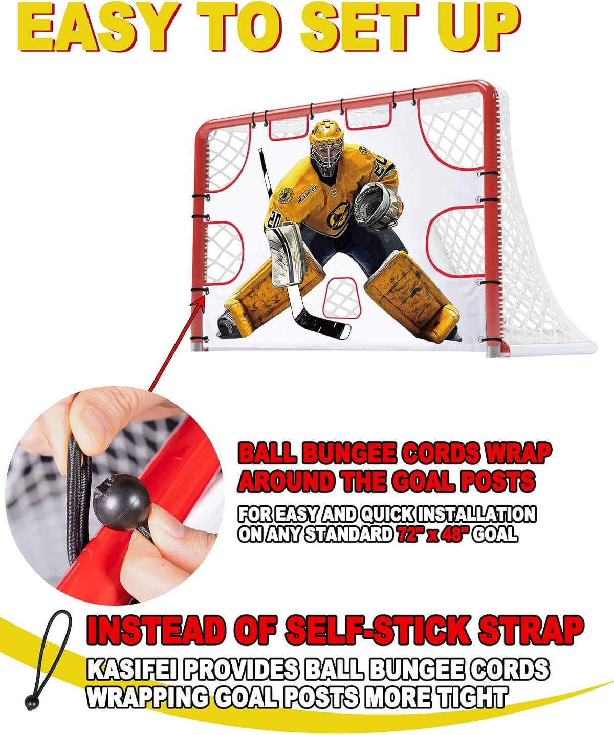kasifei 6' x 4' Hockey Net Goalie Targets