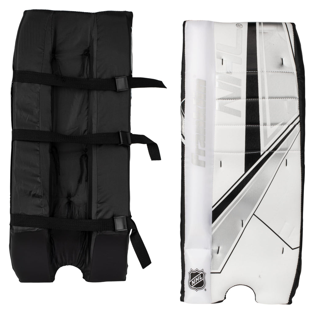 Franklin Sports NHL Kids Street Hockey Goalie Pads Set - Kids Hockey Training Equipment - Includes Block Pad, Catch Glove, and Goalie Pads