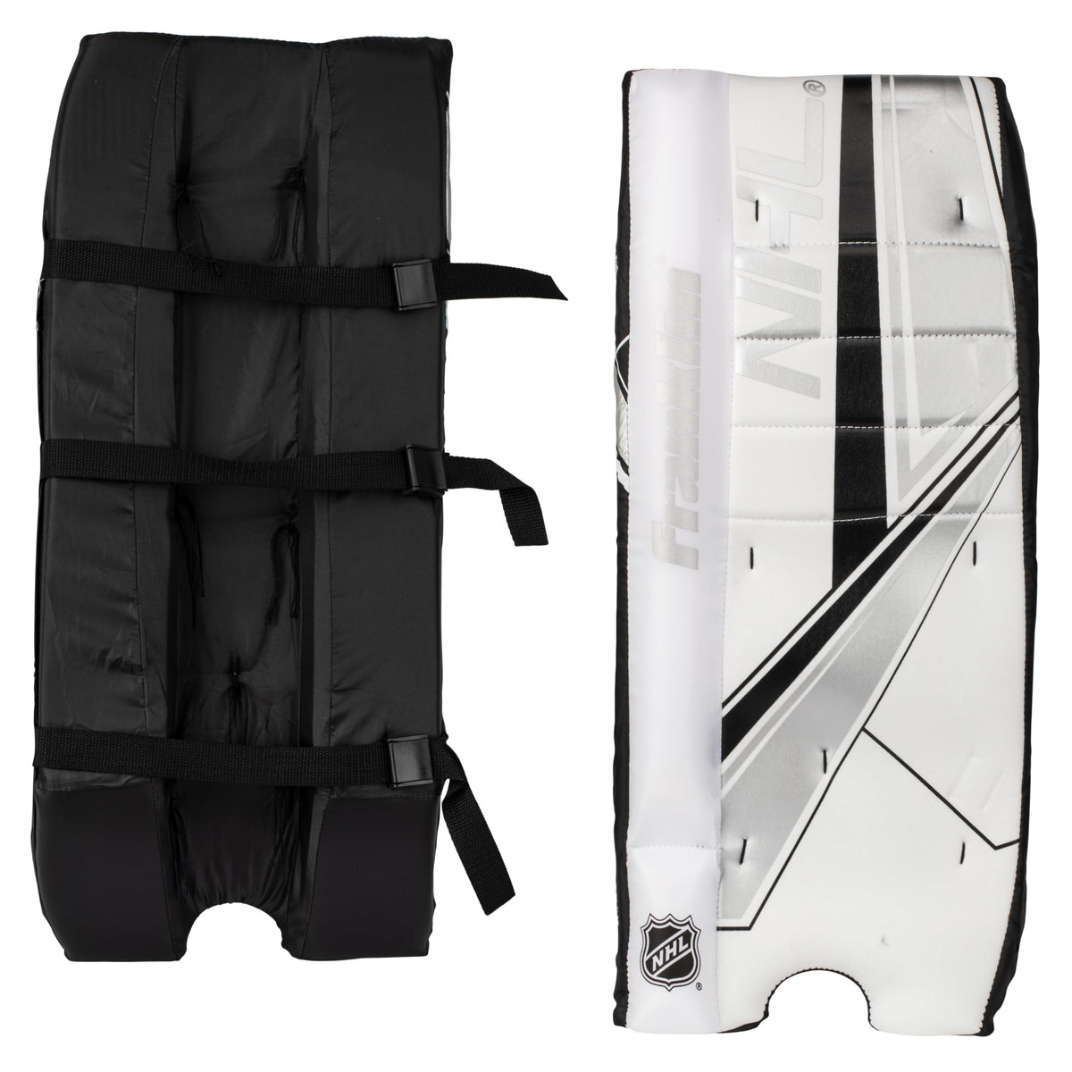 Franklin Sports NHL Kids Street Hockey Goalie Pads Set - Kids Hockey Training Equipment - Includes Block Pad, Catch Glove, and Goalie Pads