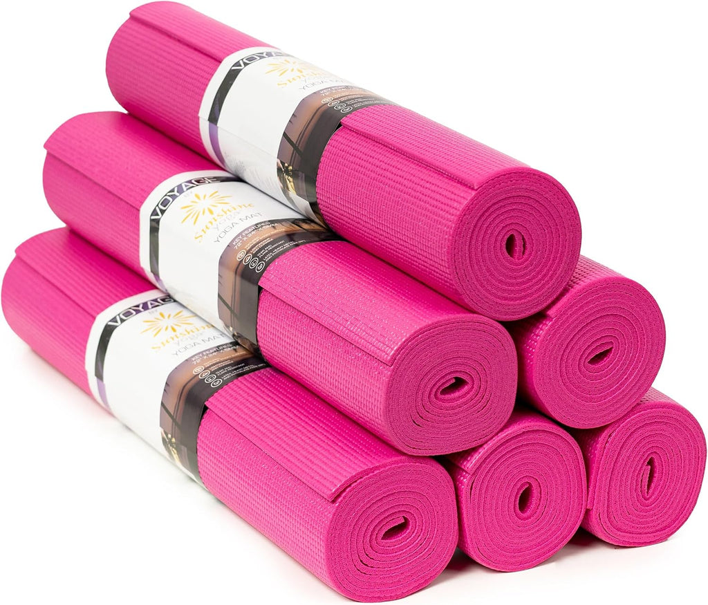 Voyage 5mm Studio Yoga Mats, 6 Pack, 72x24in