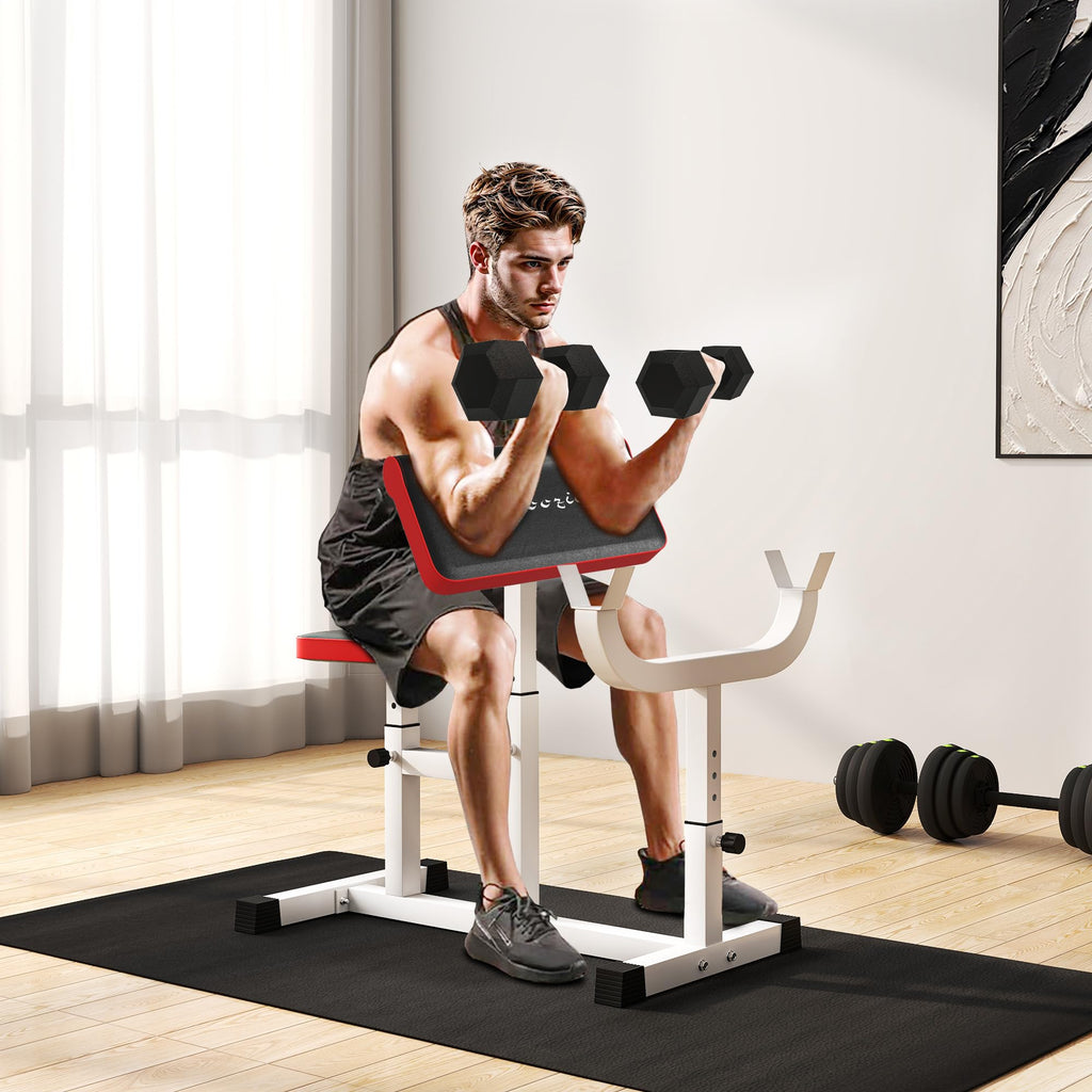 Soozier Adjustable Preacher Curl Bench with Brabell Rack 265 LBS