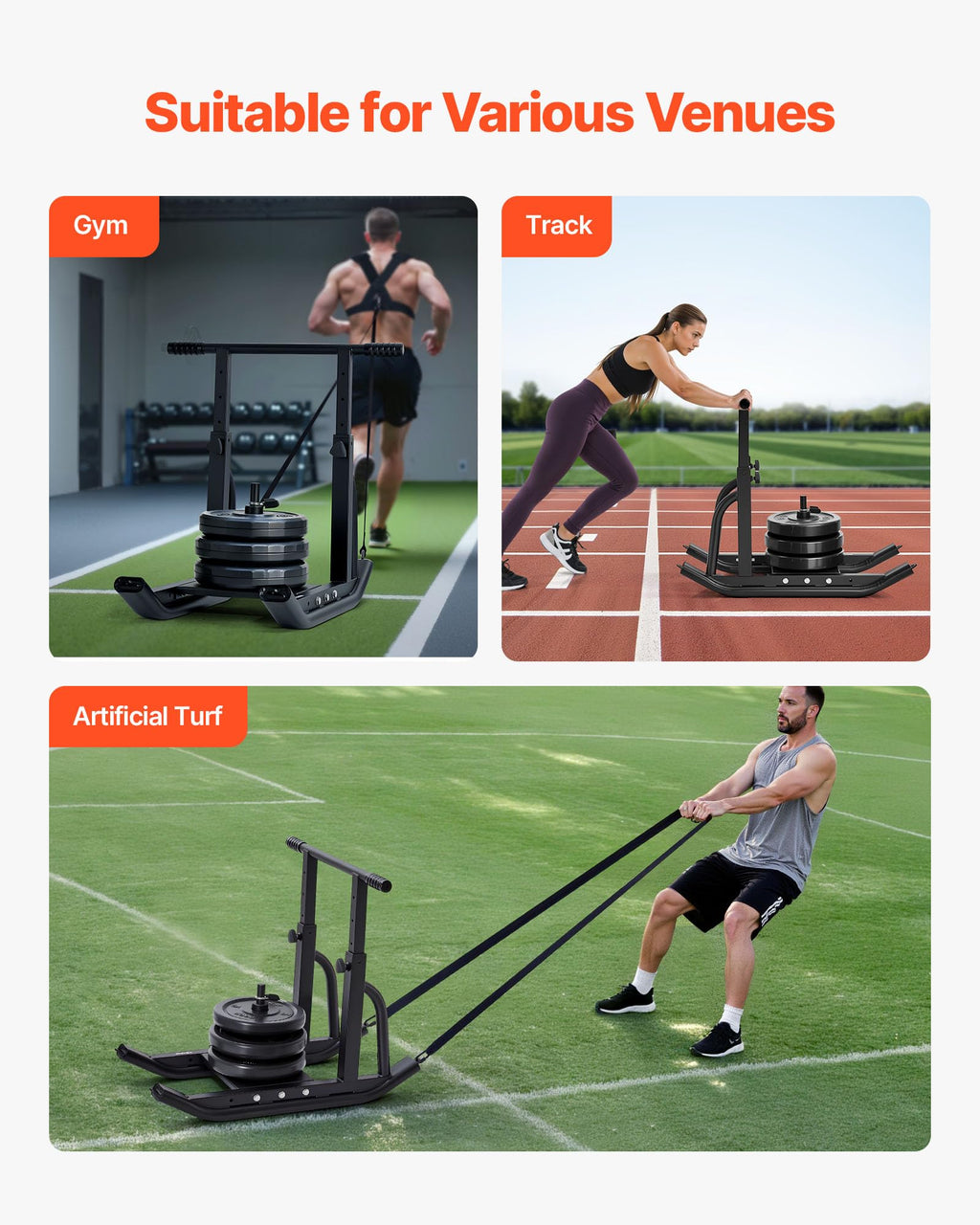 VEVOR Weight Sled,Workout Sled for Push-Pull Running & Strength Training