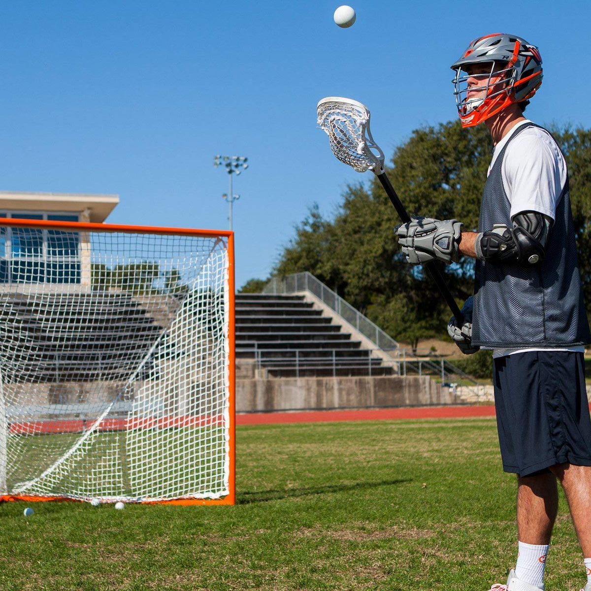 Champion Sports Pro & Collegiate Lacrosse Goal 6x6 ft Steel Frame for Menâs & Womenâs Lacrosse, Training & Game Play