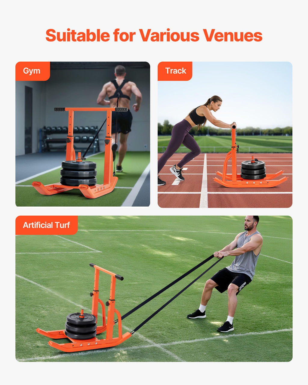 VEVOR Weight Sled,Workout Sled for Push-Pull Running & Strength Training