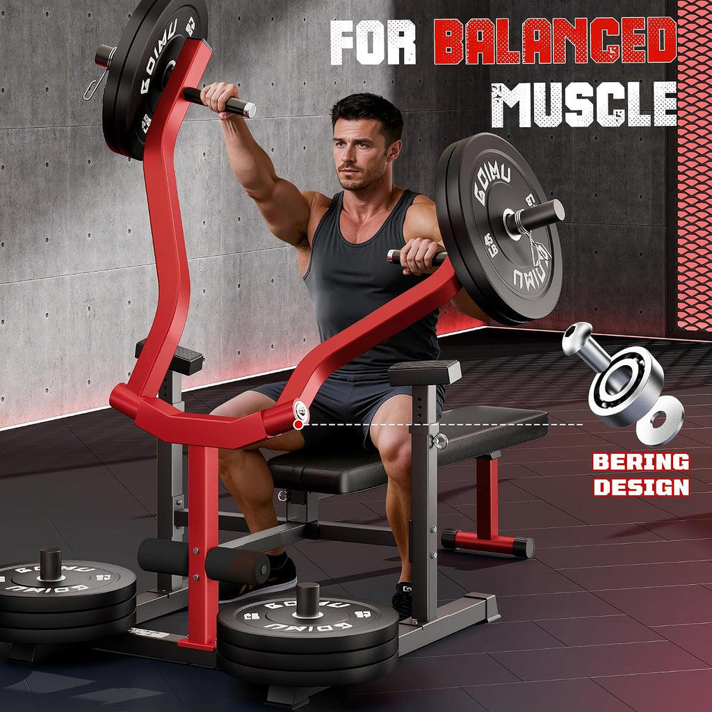 Chest Press Machine, GOIMU Z1-PRO Weight Bench Press Machine with Independent Arms, Adjustable Flat Incline Bench Press for Chest, AB Workout Home Gym Equipment