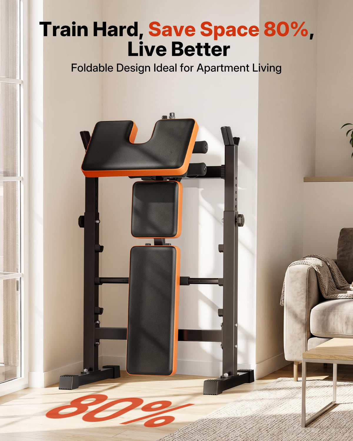 YOLEO 6-in-1 Weight Bench Set, 880LBS Adjustable Bench with Rack & Curl Pad