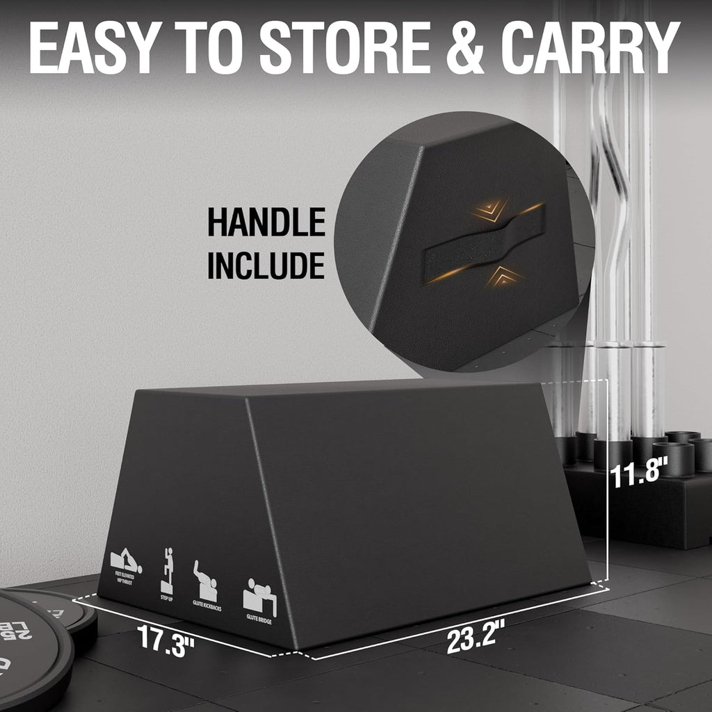 Mikolo Hip Thrust Bench, Hip Thrust Machine at Home for Glute Bridge, Multi-Functional Hip Thrust Box with Non-Slip, Glute Workout Equipment, 700LB Load Capacity, Core & Ab Strength Training