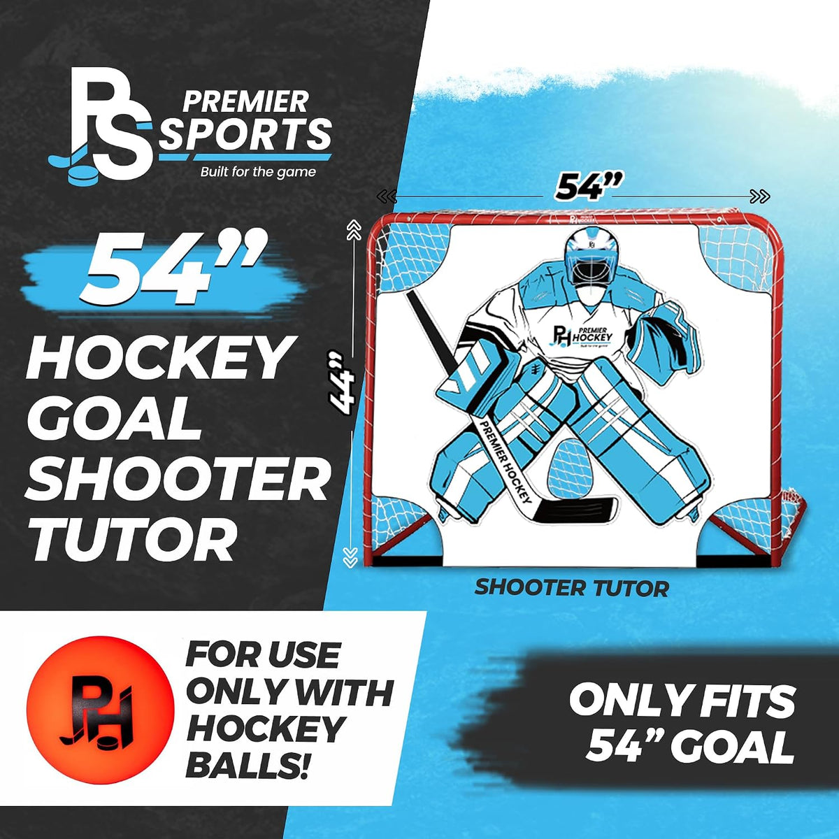 PS 54â Junior Steel Street Hockey Goal + Shooter Tutor