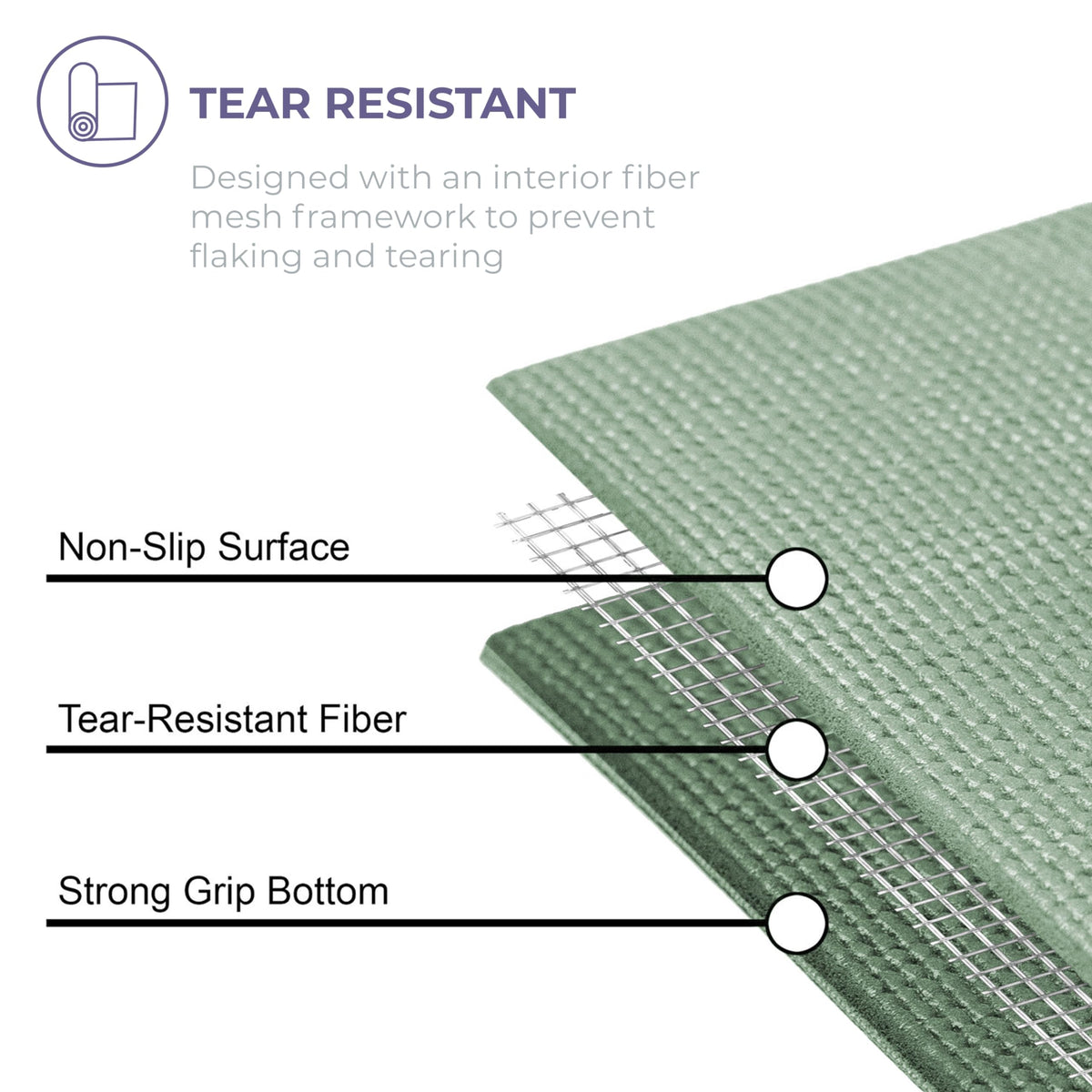 Voyage 5mm Studio Yoga Mats, 10 Pack, 72x24in