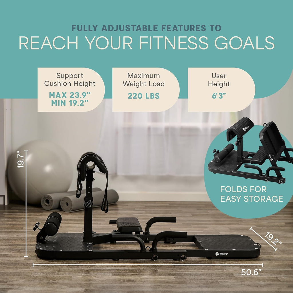 Lifepro GluteBlast Hip Thrust Machine â Foldable, Home Gym, 220 lb Cap
