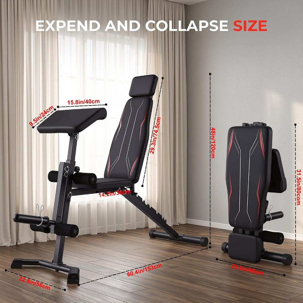 ANCHEER Adjustable Weight Bench for Home Gym