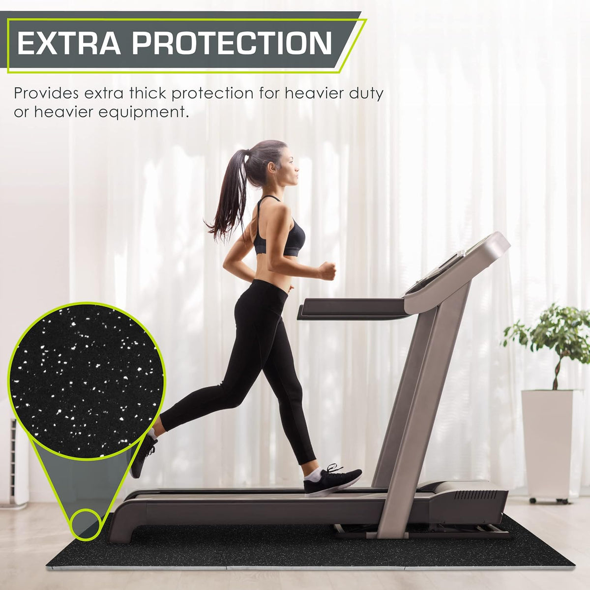 ProsourceFit Rubber Top Exercise Puzzle Mat Â¾-inch, EVA Foam, Protective Interlocking Tiles for Home Gym Equipment and Workouts; Grey, 24 SQ FT, 6 Tiles