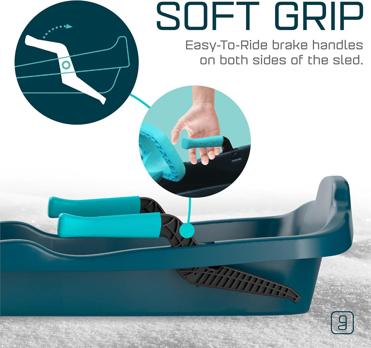 Durable Kids' Toboggan Sleds - Plastic, Lightweight, Winter Snow Sleds with Tow Strap & Pull-Up Brakes