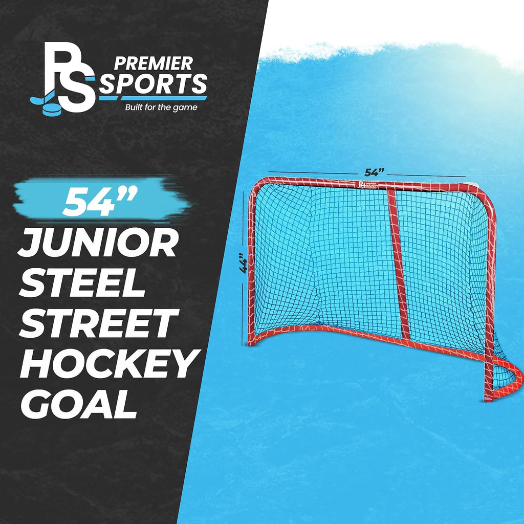 PS 54â Junior Steel Street Hockey Goal + Shooter Tutor