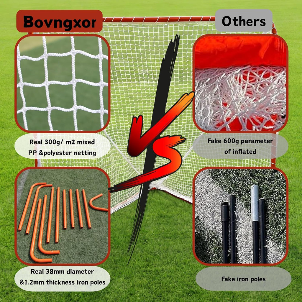 Portable Lacrosse Goal 6'x6' Regulation Lacrosse Net â Heavy-Duty Steel Frame, 4mm No-Knot Net & Ropes Perfect for Backyard Practice and Training