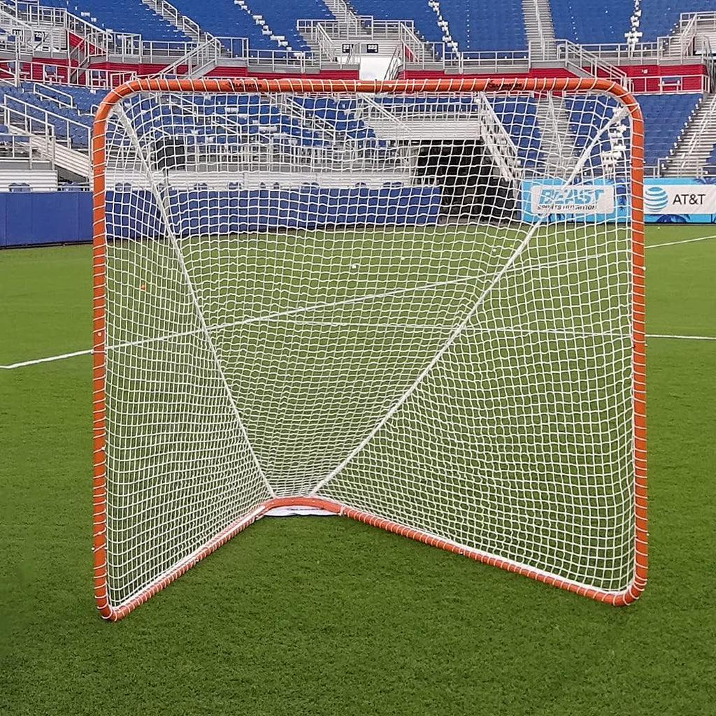 Gladiator Lacrosse Official Lacrosse Goal with a 6mm Net, Orange, 100% Steel Frame, 6 x 6-Foot, Standard, 72â³ x 72â³