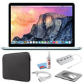 MacBook Pro 13-inch (i5 2.9GHz, 512GB SSD) (Early 2015, MF841LL/A) - Silver Bundle with Dark Zipper Sleeve + Laptop Starter Kit + Cleaning Kit (Refurbished)
