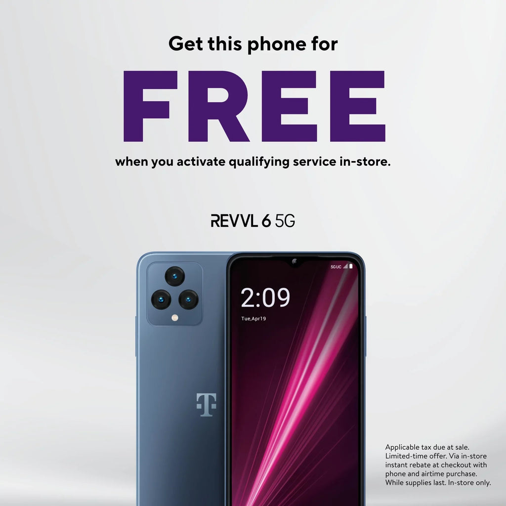 Metro by T-Mobile REVVL 6 5G, 64GB, Blue - Prepaid Smartphone
