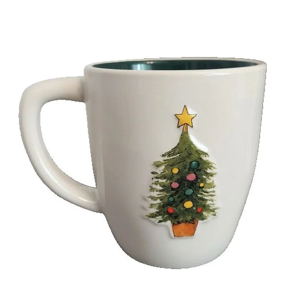 Rae Dunn OH XMAS TREE Christmas Coffee Cup Mug Ceramic 18 Oz