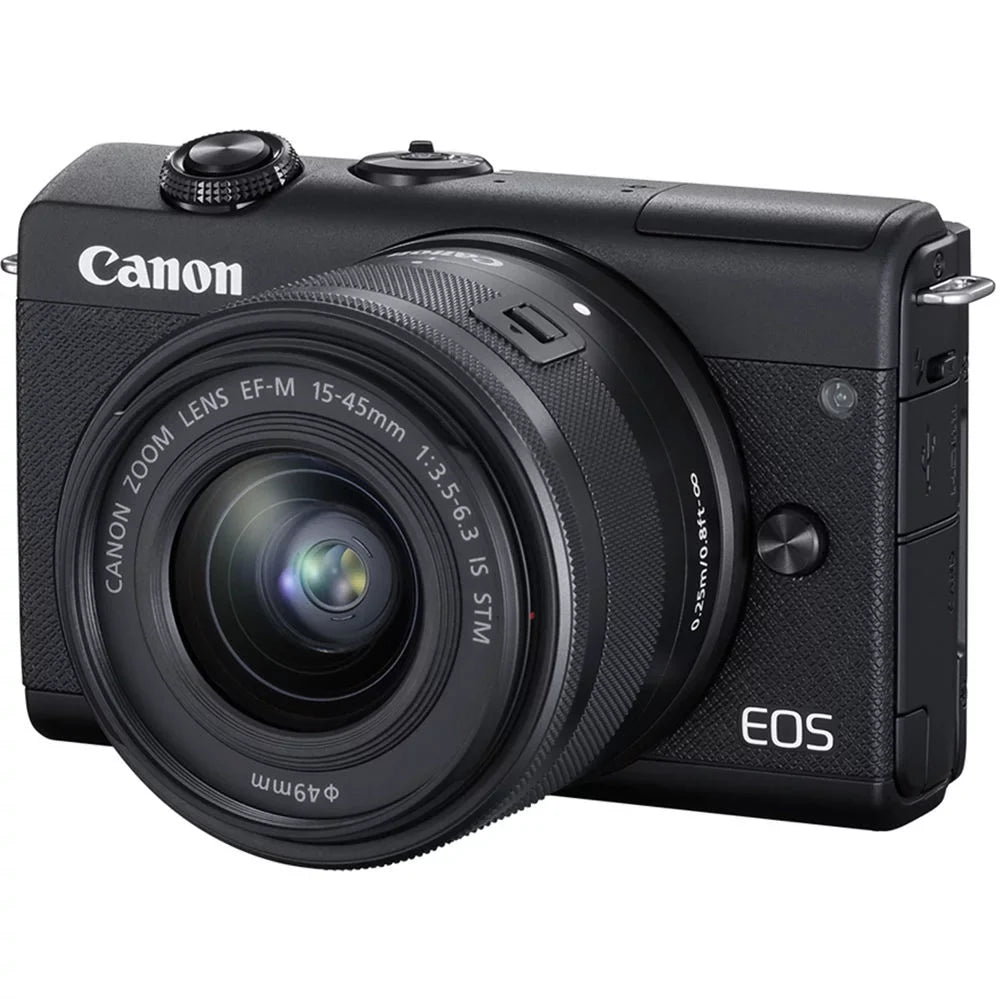 Canon EOS M200 Mirrorless Digital Camera with 15-45mm Lens Ebony - Essential 64GB Bundle