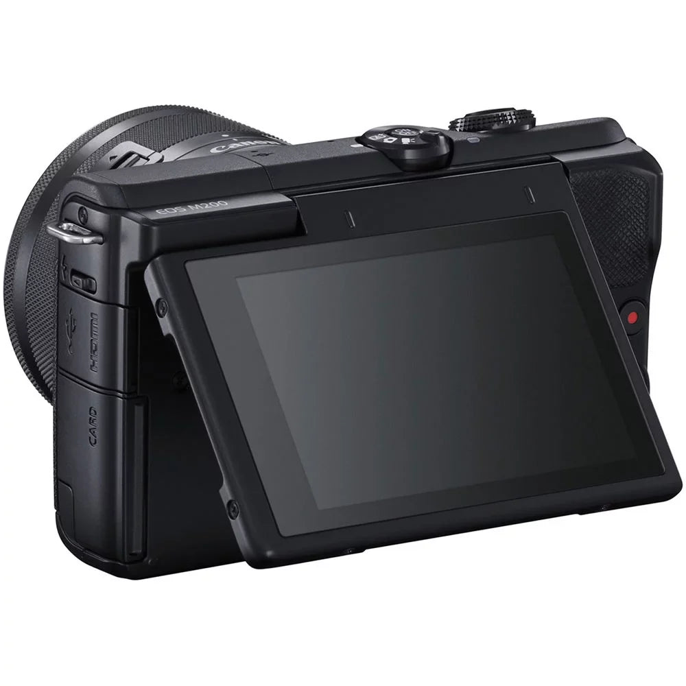 Canon EOS M200 Mirrorless Digital Camera with 15-45mm Lens Ebony - Essential 64GB Bundle