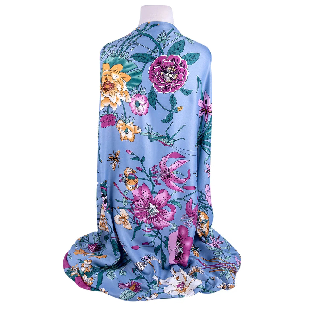 STP GOODS Evening Shawl and Wrap for Individuals Botany Lilac Silk Shawl 51x51'' (130 * 130 cm) Travel Scarf Tops Fashion Shawl for Wedding