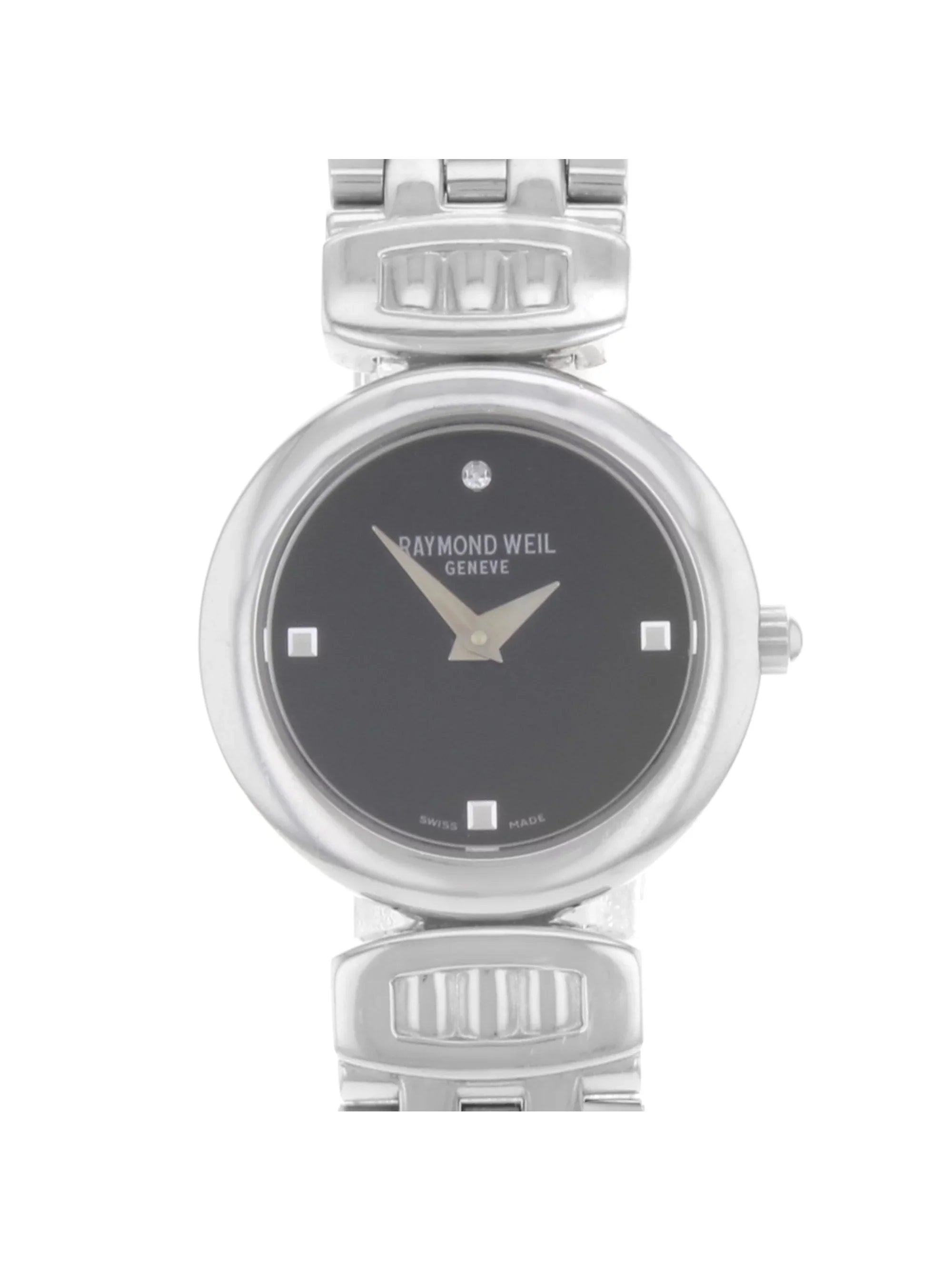 Pre-Owned Raymond Weil Chorus Steel Midnight Face Gemstone Ladies Watch 5890-ST-20082 (Good)