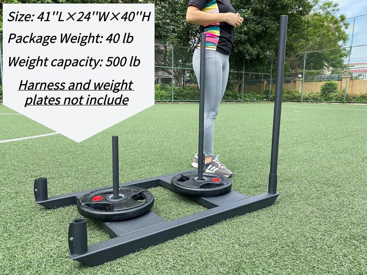 Weight Sled for Training Push Pull Workout Sled Football Speed Training Equipment Fitness Sled for Athletic Exercise, Speed Improvement and Strength Training