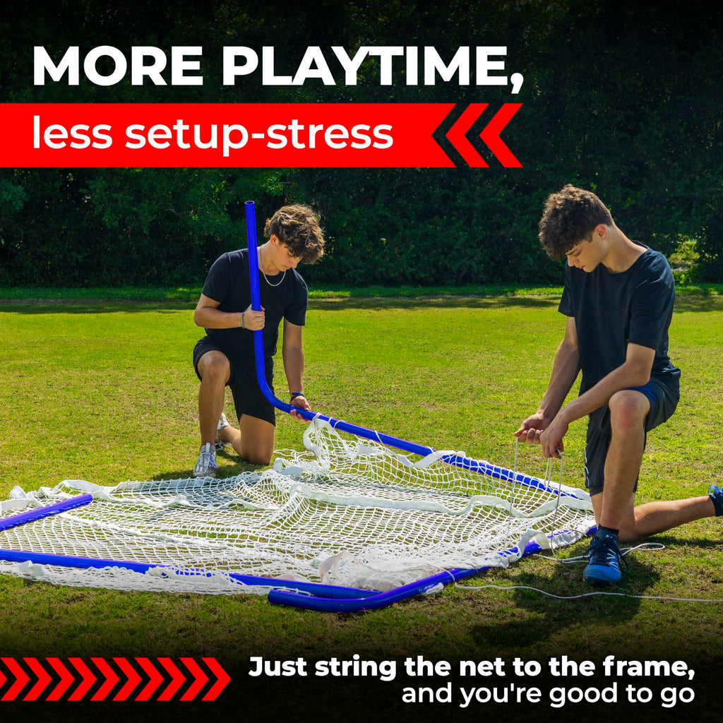 Velocity Official Size 6x6x7' Backyard Lacrosse Practice and Training Goal, Includes 4MM Lacrosse Net, for Youth, Kids, and Adults