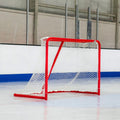 FORZA Professional Ice Hockey Goal | 6ft x 4ft Regulation Steel Hockey Net with 5mm Heavy Duty Netting | Powder Coated Red Training Goal for Street Hockey, Roller Hockey & Ice Hockey Practice