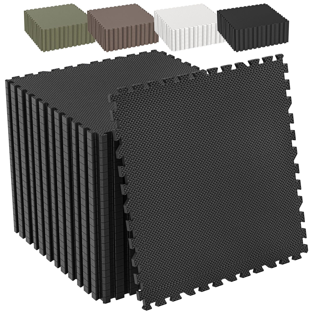 1/2" Thick 24 Pcs 96 Sq Ft EVA Foam Puzzle Exercise Mats, High-Density Interlocking Foam Floor Tiles for Home Gym, Gym Mat for Workout Equipment & Direct Exercise, Floor Padding for Kids