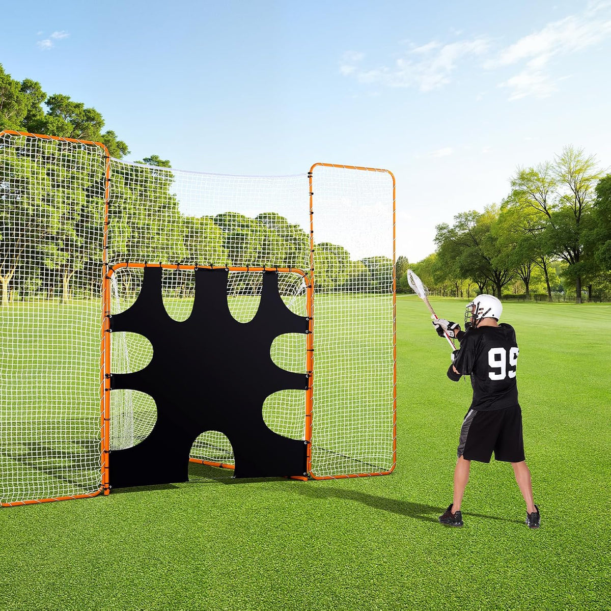 VEVOR Lacrosse Goal,Complete Portable Lacrosse Net Training Accessory Set