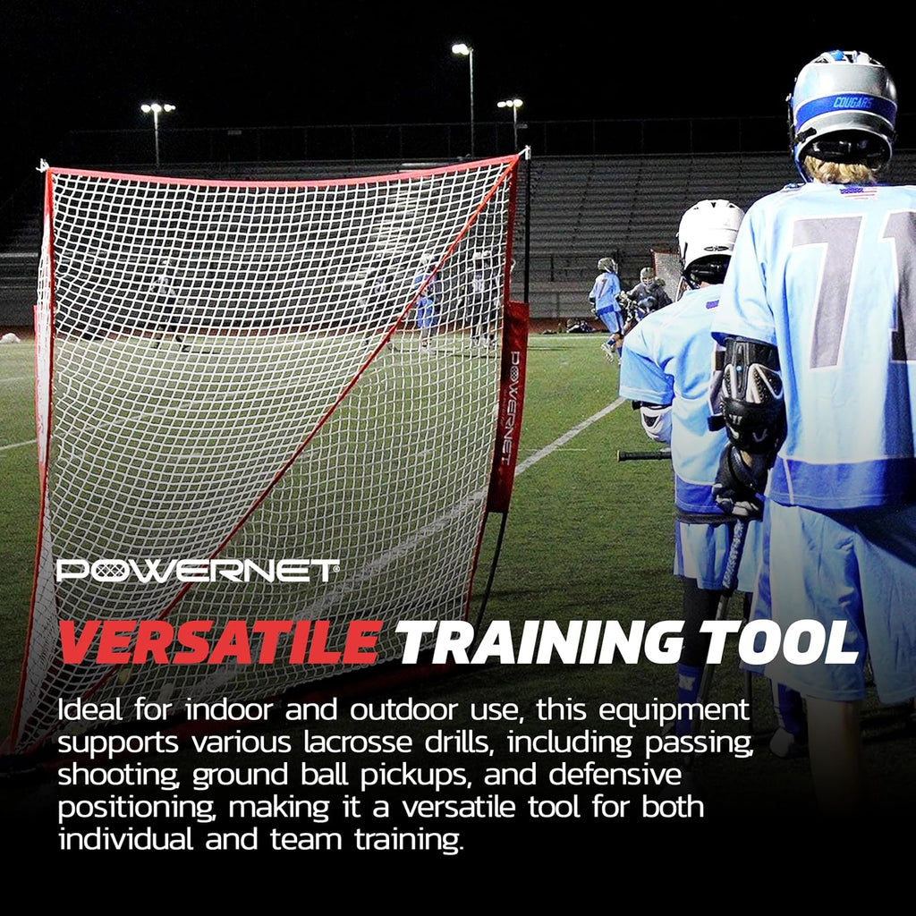 PowerNet Portable Lacrosse Goal | Quick and Easy 2 Minute Setup No Tools Required | Perfect for Practice or Scrimmages | Bow Style Frame | Bag Included