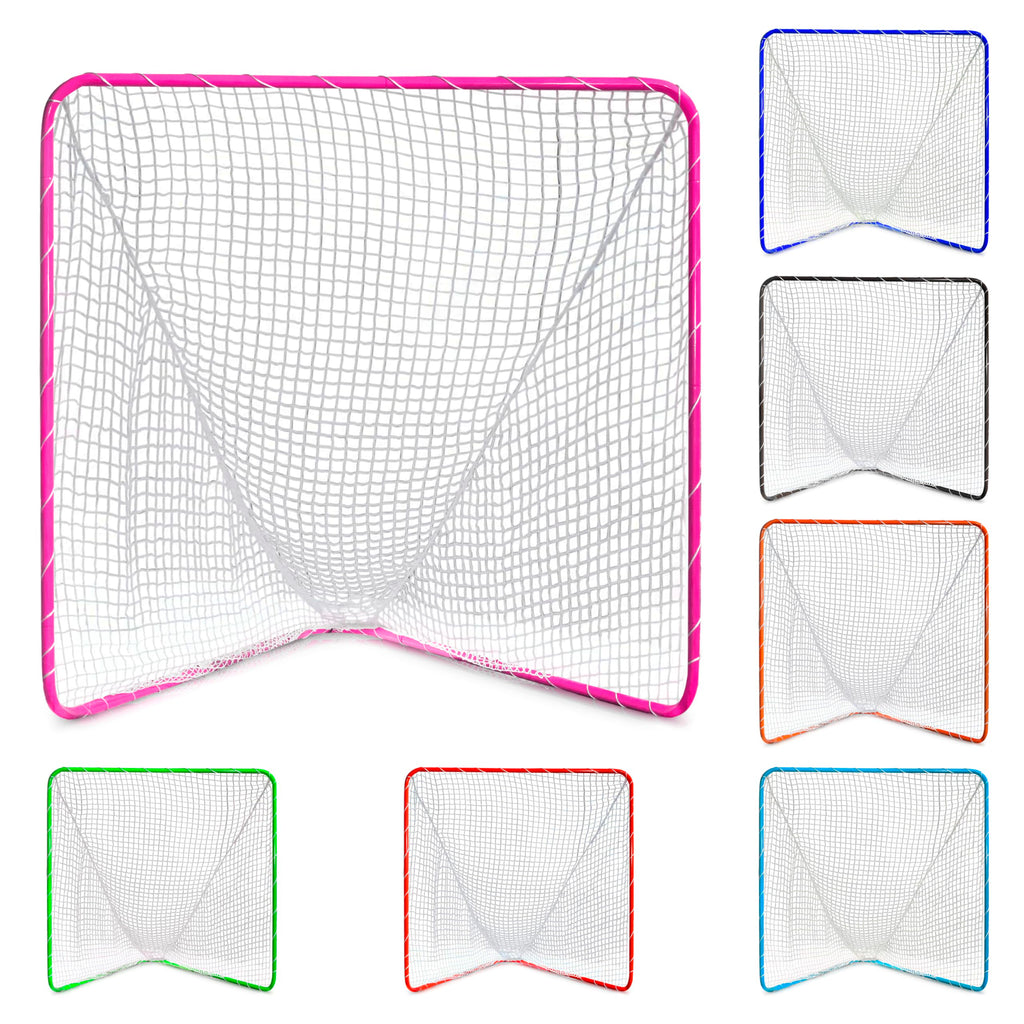 Velocity Official Size 6x6x7' Backyard Lacrosse Practice and Training Goal, Includes 4MM Lacrosse Net, for Youth, Kids, and Adults