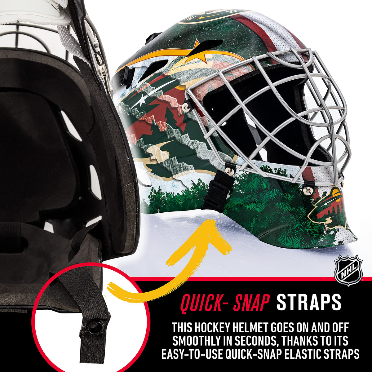 Franklin Sports Team Licensed NHL Hockey Goalie Face Mask - Goalie Mask for Kids Street Hockey - Youth NHL Team Street Hockey Masks